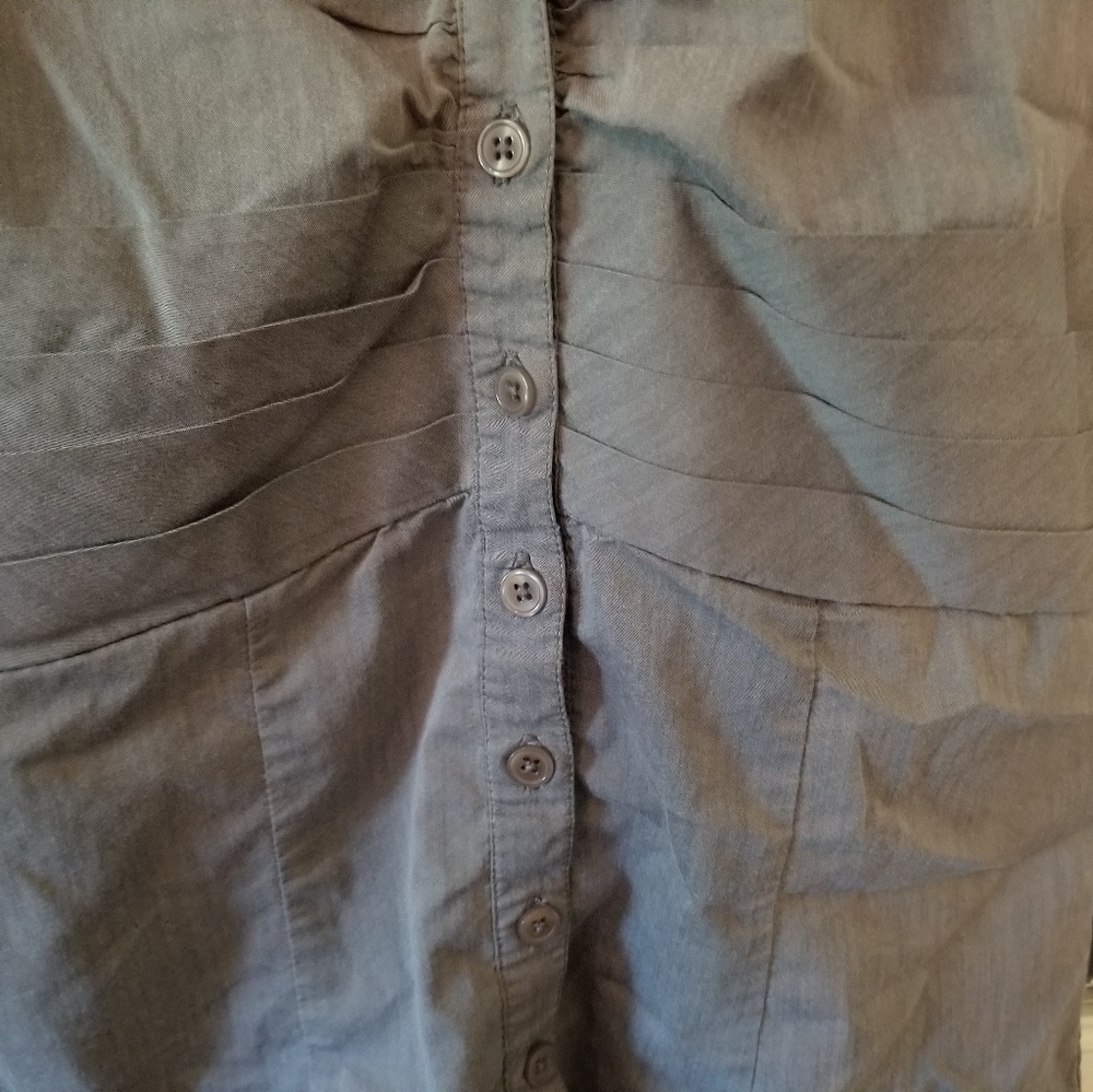 Gray Ruffled Blouse - Picture 3 of 3